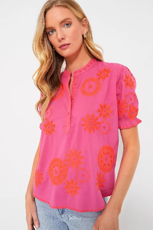 Logo ShirtsPink and Orange Sesame Blouse