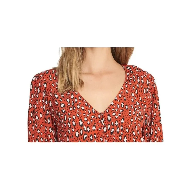 Asymmetrical ShirtsSanctuary Women's Noelle Smocked Cuff Blouse Red Size Small