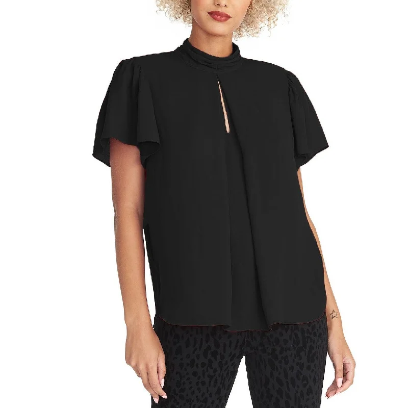 Streetwear Short Sleeve TopsRachel Rachel Roy Women's Flutter Sleeve Top Black Size Extra Large