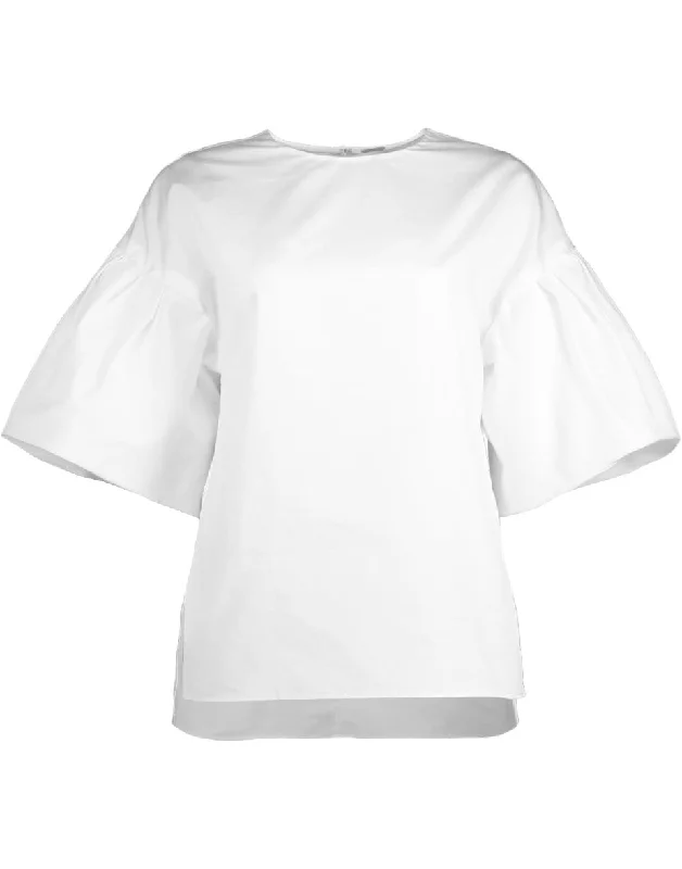 Yoga Short Sleeve TopsFlutter Sleeve Poplin Top