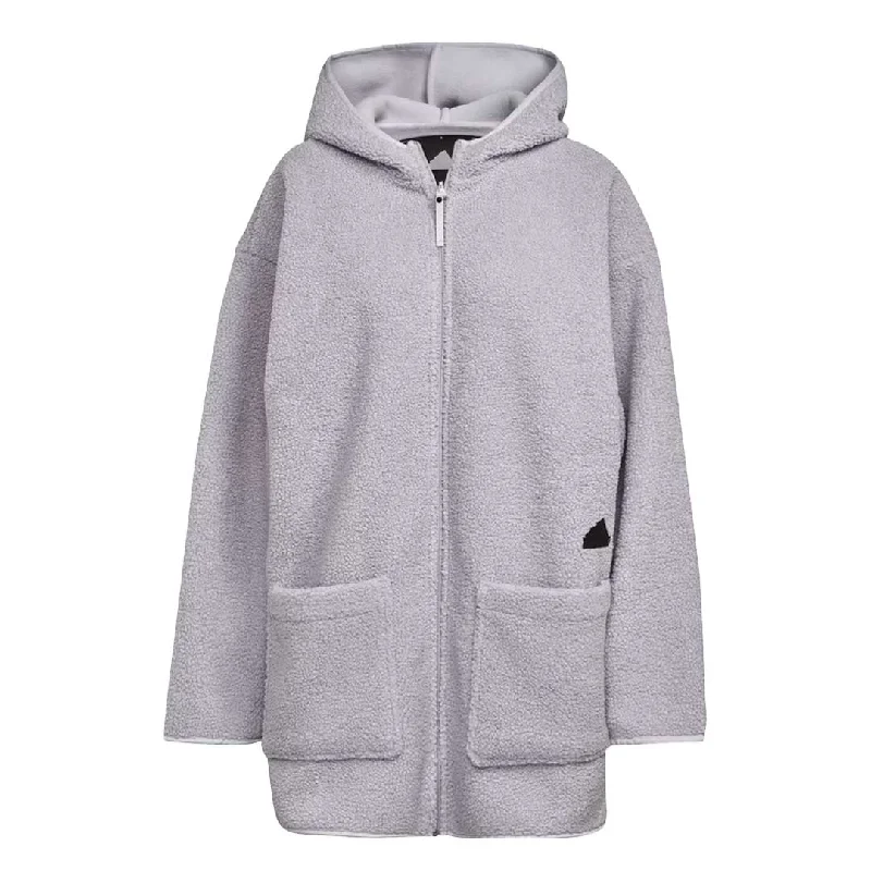 Embroidered Sweatshirtsadidas - Women's Polar Fleece Long Hooded Track Top (HM2840)