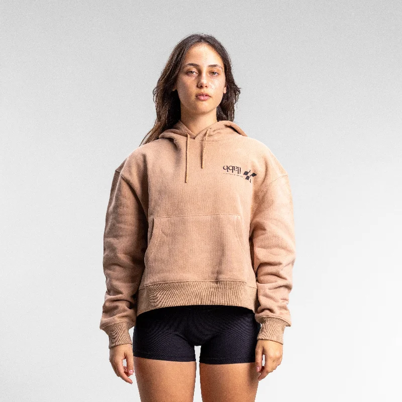 Minimalist SweatshirtsCheckered Extra Hood Women's Clay