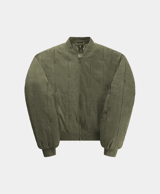 Army Green Rasal Bomber JacketSheer Jackets