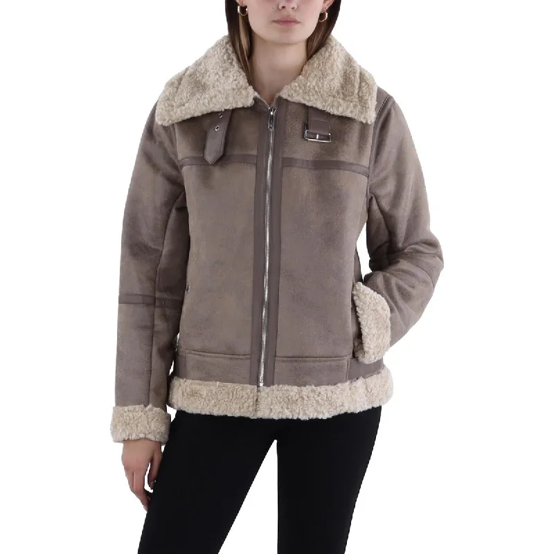 Womens Faux Fur Lined Cold Weather Leather JacketLeather Jackets