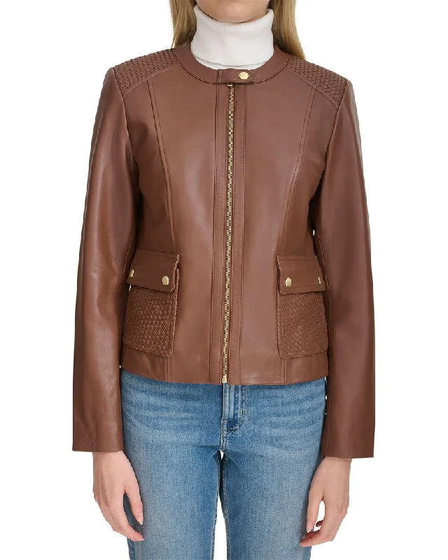 Cole Haan Smooth Leather JacketPunk Jackets