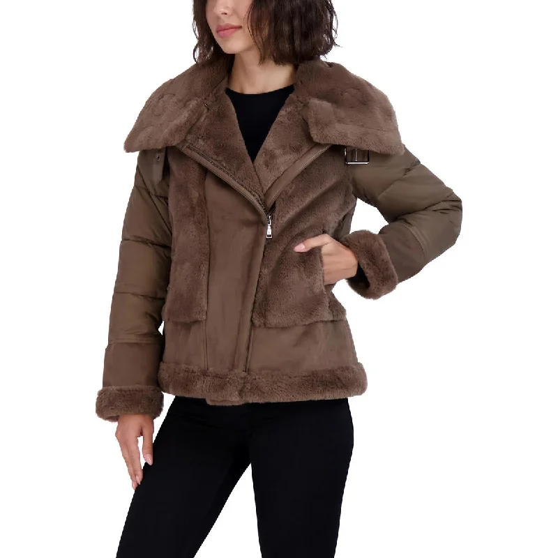 Saylor Womens Faux Fur Cold Weather Puffer JacketHiking Jackets