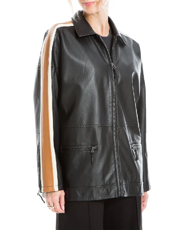 Max Studio Leatherette JacketMesh Jackets