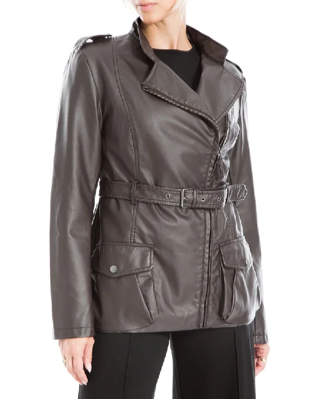 Max Studio Leatherette JacketSafari Jackets