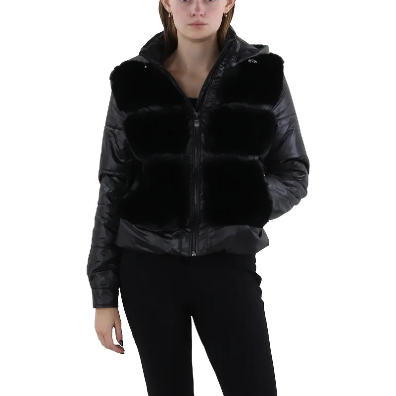 Womens Faux Fur Cold Weather Puffer JacketWork Jackets