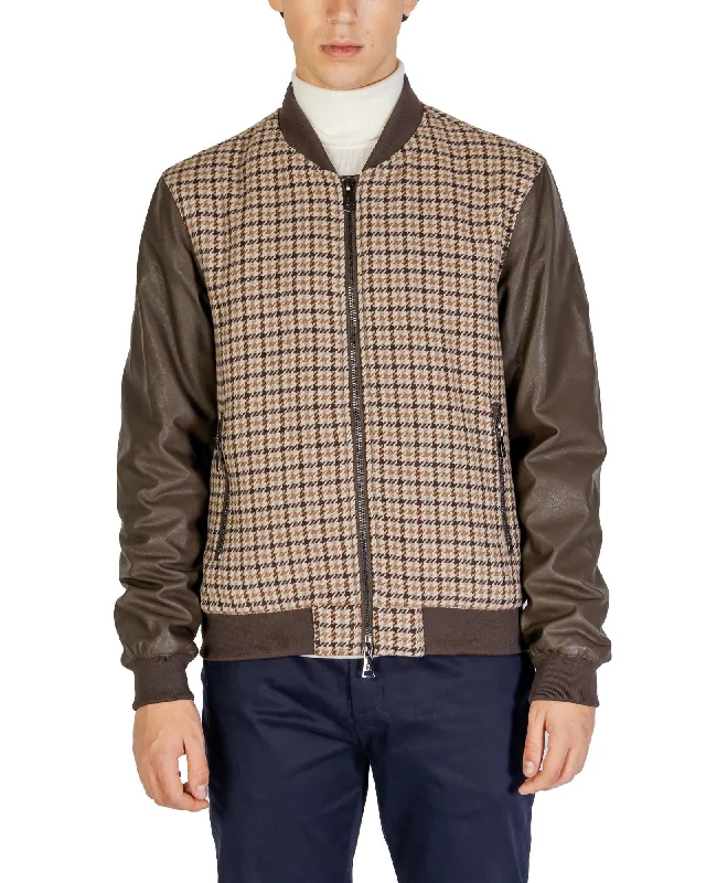 Gianni Lupo Checked Wool-Blend Zip Jacket with Front PocketsGlitter Jackets