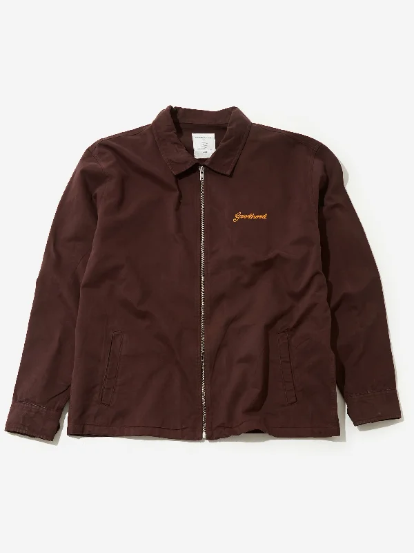 Goodhood Worldwide Mechanic Script Jacket - Chocolate BrownDesigner Jackets