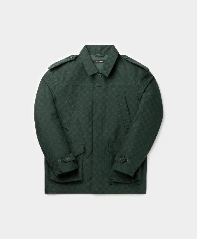 Pine Green Imani Monogram JacketPea Coats