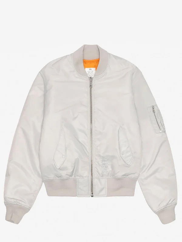 Stussy Built Bomber Jacket - GreyCanvas Jackets