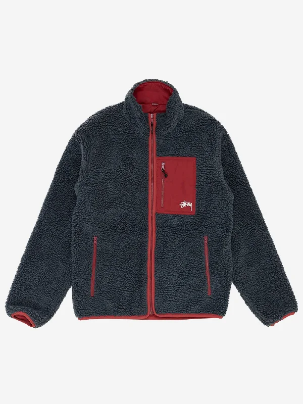 Stussy Sherpa Reversible Jacket - SmokeVelvet Jackets