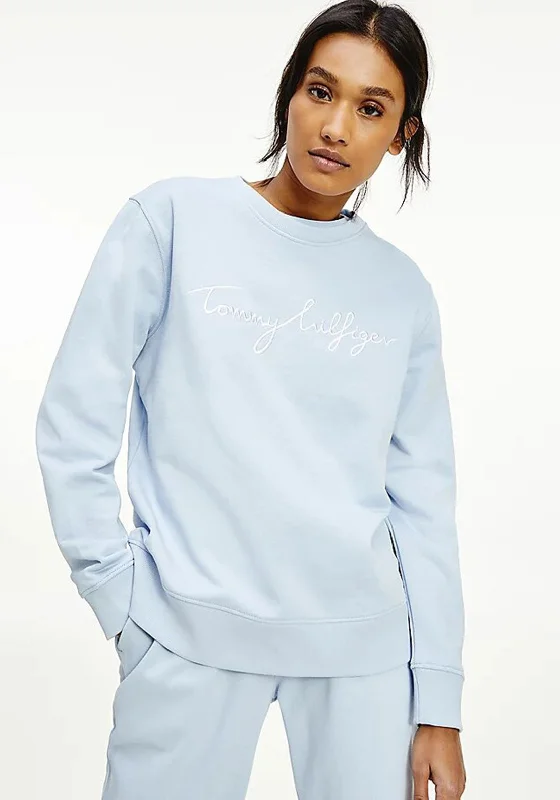 High-Fashion SweatshirtsTommy Hilfiger Womens Graphic Sweatshirt, Breezy Blue