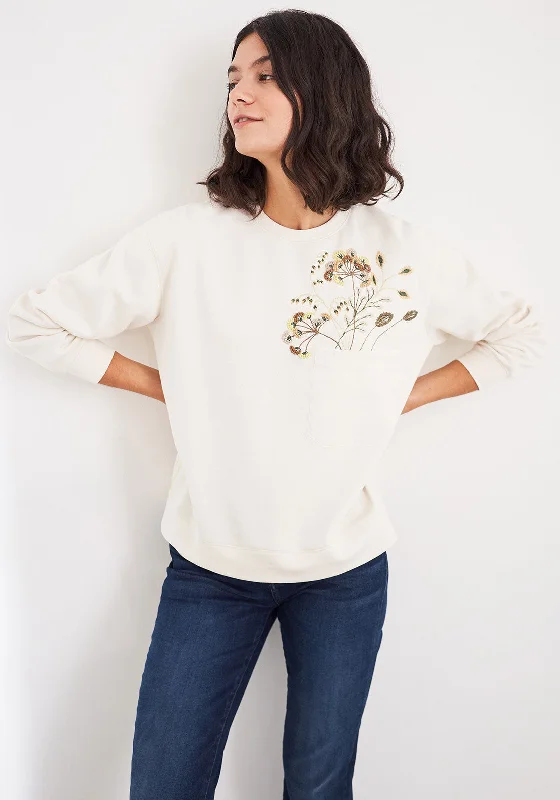 Designer SweatshirtsWhite Stuff Fleur Embroidered Floral Sweatshirt, Cream