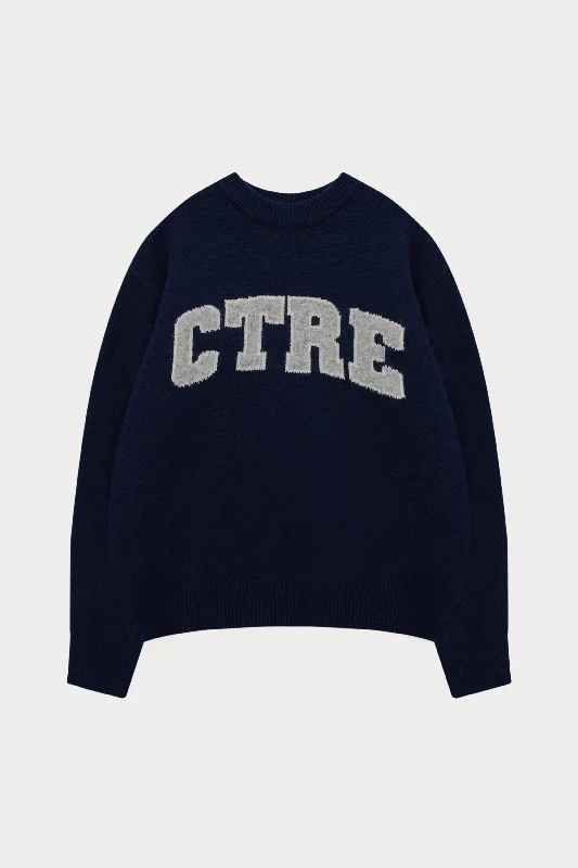 Organic Cotton SweatshirtsCTRE KNITTED SWEATSHIRT - NAVY