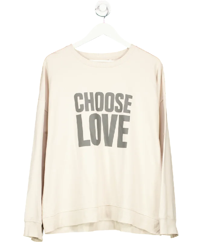 Athletic HoodiesChoose Love Beige 100% Organic Cotton Sweatshirt UK XL