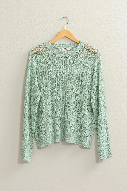 V-Neck Knit TopsAlix Drop Shoulder Sweater in Mint