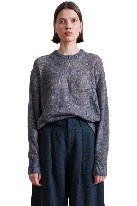 Ribbed Knit TopsApiece Apart Softest Tissue Weight Sweater in Charcoal