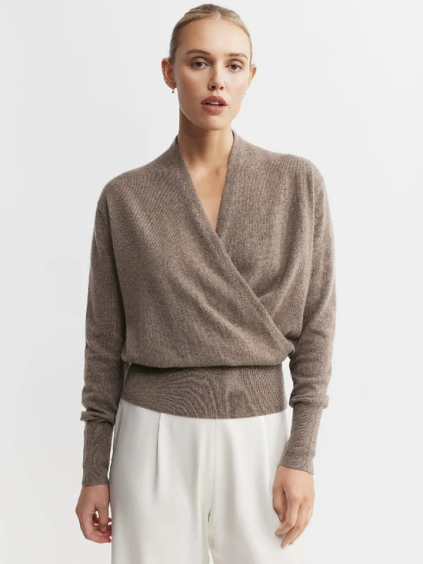 Asymmetrical Knit TopsCashmere Ballet Sweater - Walnut