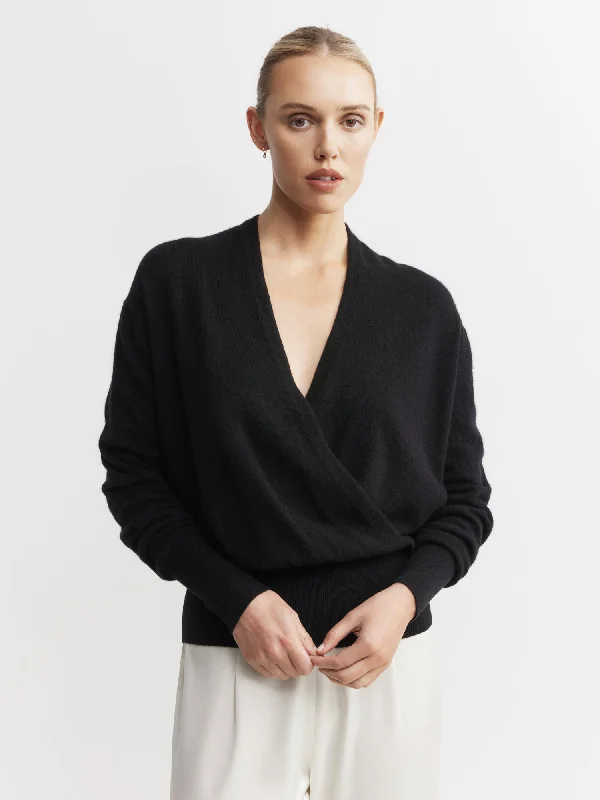 Oversized Knit TopsCashmere Ballet Sweater - Black