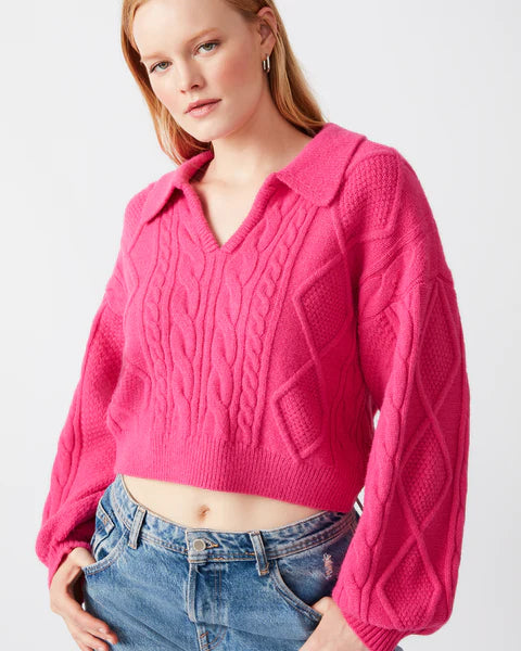 Turtleneck Knit TopsCay Sweater Fuschia