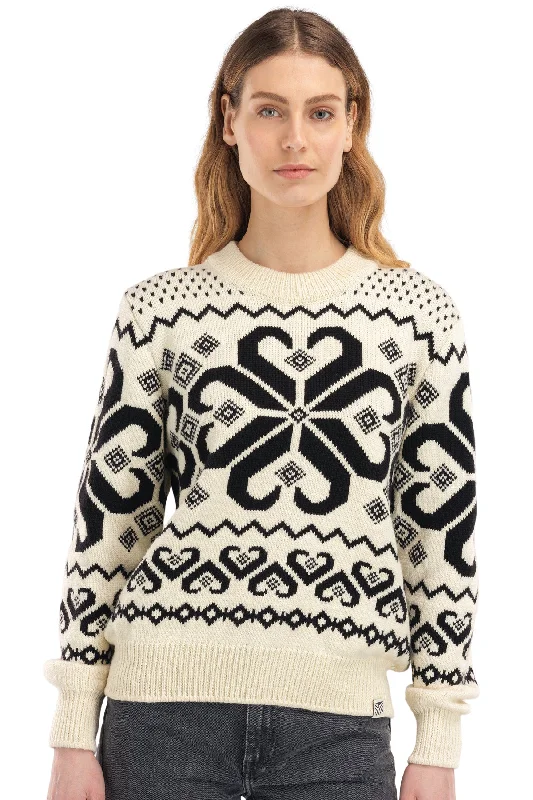 Fitted Knit TopsDale of Norway - Falkeberg Feminine Sweater - Off-White/Black