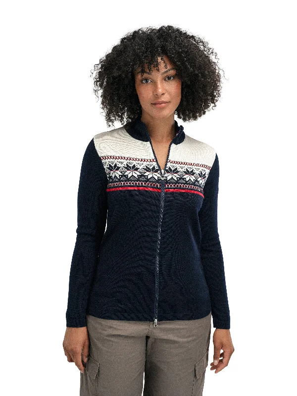 Fishing Knit TopsDale of Norway - Liberg Women's Jacket - Marine/ Off-White/ Raspberry