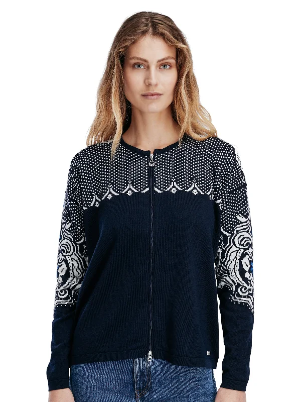 Festival Knit TopsDale of Norway - Rosendal Women's Jacket - Navy