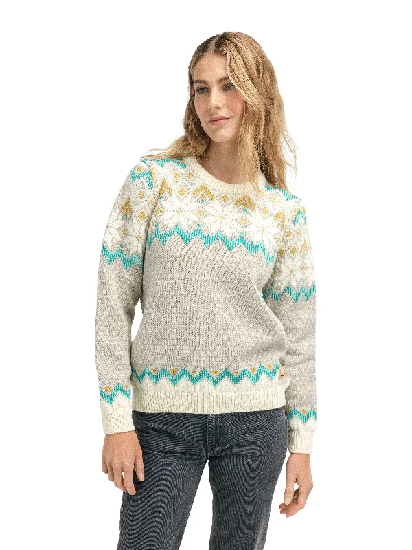 Beaded Knit TopsDale of Norway - Vilja Women's Sweater - Sandstone/Peacock