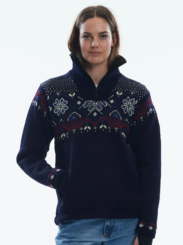 Designer Knit TopsDale of Norway - Fongen Weatherproof Women's Sweater - Navy