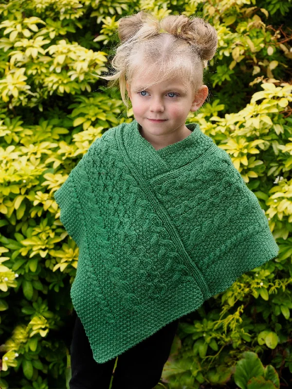 Hiking Knit TopsGirls Aran Cape-Green