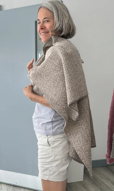 Cable Knit TopsIrish - The Seal Wrap - Mocha