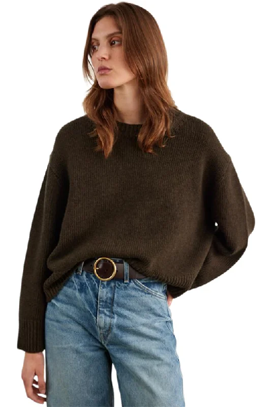 Pocketed Knit TopsNili Lotan Haisley Sweater in Army Green