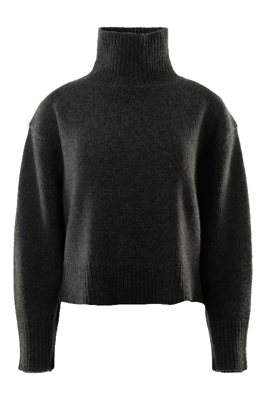 Cultural Knit TopsNili Lotan Omaira Sweater in Dark Charcoal Melange