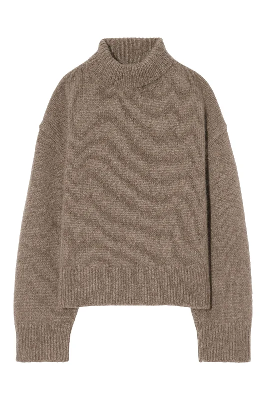 Statement Knit TopsNili Lotan Tabitha Sweater in Peat Melange