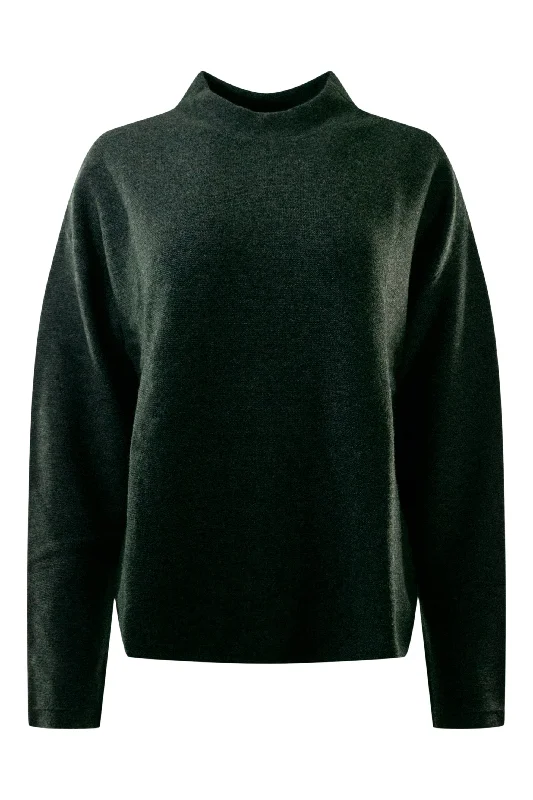 Off-Shoulder Knit TopsRepeat Cashmere Wool Cashmere Mock Neck Sweater in Charcoal