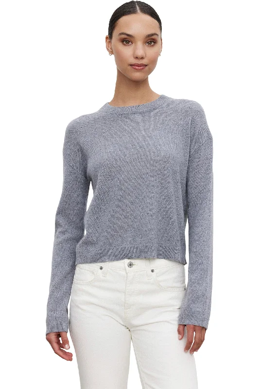 Thermal Knit TopsVelvet Brooklyn Cashmere Sweater in Heather Grey