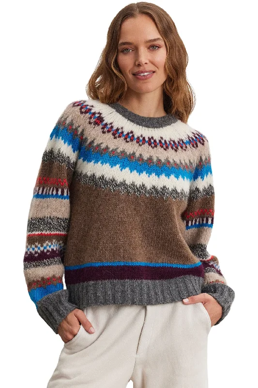 Cable Knit TopsVelvet Kella Fair Isle Sweater in Multi