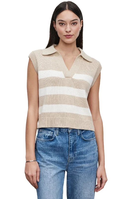 Collaborative Knit TopsVelvet Mariette Sweater Vest in Sable-Milk