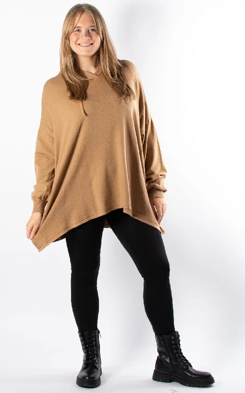 Cropped SweatshirtsCaitlin Hooded Soft Knit | Camel