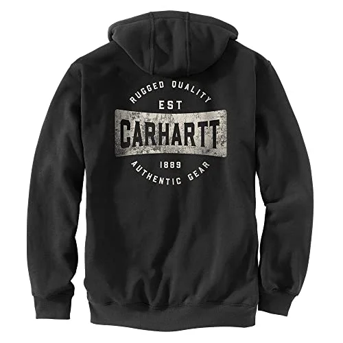 Windbreaker SweatshirtsCarhartt 105021 Men's Loose Fit Midweight Full-Zip Hooded Authentic Gear Graphi - 3X-Large Regular - Black