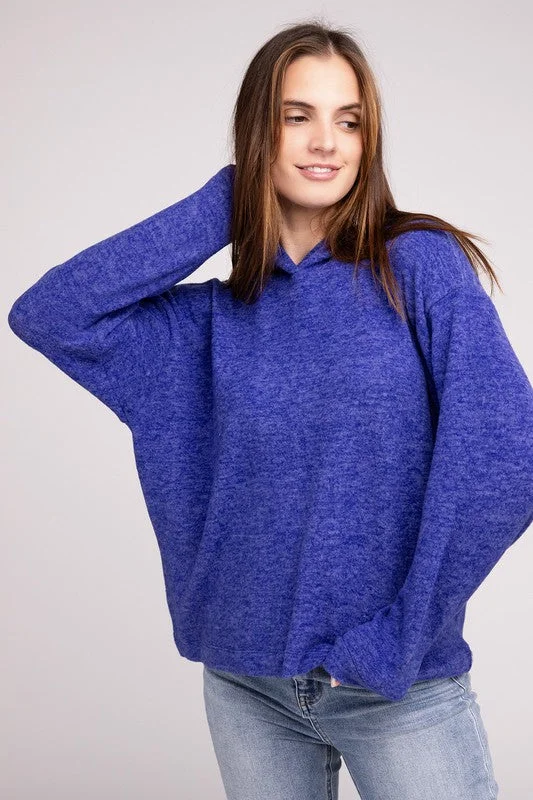 Collaborative SweatshirtsHooded Brushed Melange Hacci Sweater